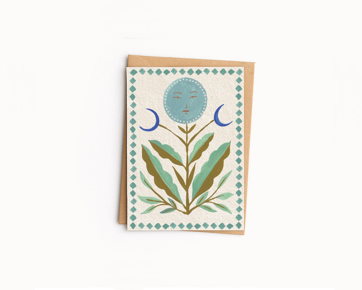 Lunar Ocean Flower Mini Card