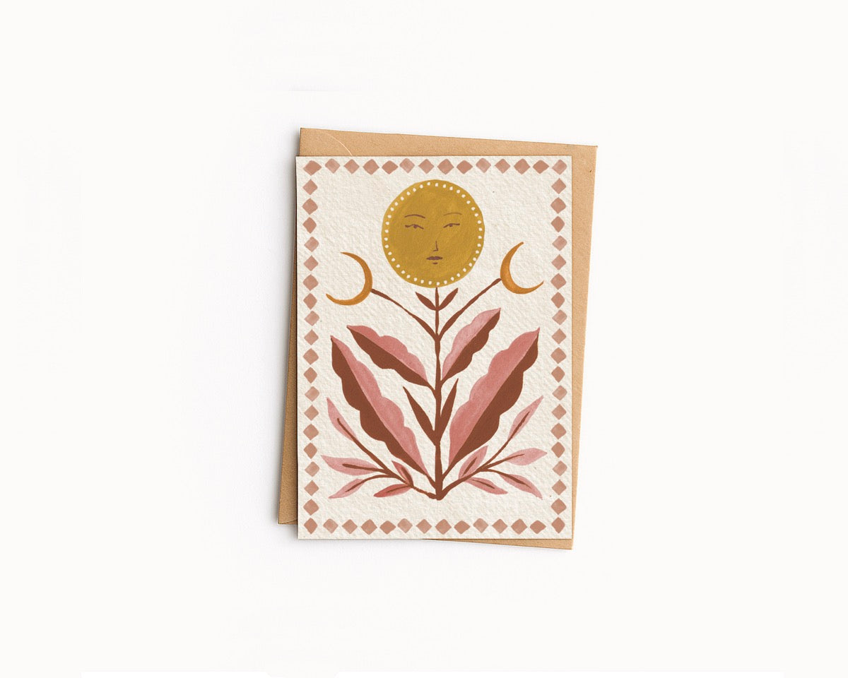 Lunar Sunset Flower Mini Card