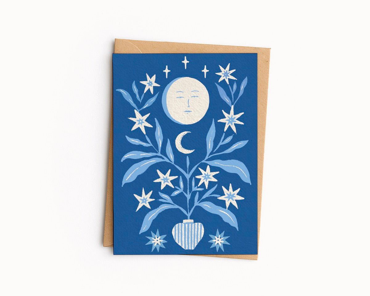 Midnight Blue Moon Card